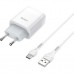 Зарядное устройство HOCO C72A Glorious single port charger set(Type-C) White (6931474713018)