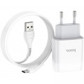 Зарядное устройство HOCO C73A Glorious dual port charger set(Type-C) White (6931474713070)