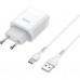 Зарядное устройство HOCO C73A Glorious dual port charger set(Type-C) White (6931474713070)