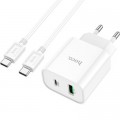 Зарядное устройство HOCO C80A Plus Rapido PD20W+QC3.0 charger set(C to C) White (6931474779908)