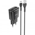 Зарядное устройство HOCO C88A Star round dual port charger set(Type-C) Black (6931474749543)