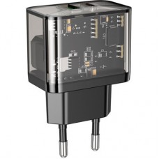 Зарядное устройство HOCO N34 Dazzling dual-port Black (6931474799166)