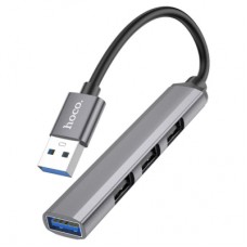 Концентратор HOCO USB to USB 3.0 + 3xUSB 2.0 metal gray (6931474765468)