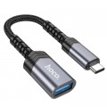 Переходник OTG USB 3.0 AF to USB-C gray HOCO (6942007608848)