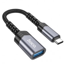 Переходник OTG USB 3.0 AF to USB-C gray HOCO (6942007608848)