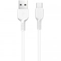 Дата кабель USB 2.0 AM to USB-C 1.0m 3A white HOCO (6957531068853)