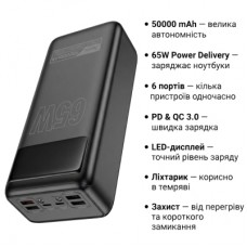 Батарея універсальна HOCO 50000mAh Apollo PD/65W QC/3.0 Black (DB81A / 714725)