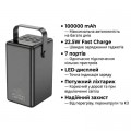 Батарея універсальна HOCO 100000mAh Endure 22.5W PD, QC, LED Lamp, Black (DB03 / 714721)