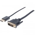 Кабель мультимедійний DisplayPort M to DVI-D 25 M 3.0m Manhattan Intracom (152136)