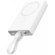 Батарея універсальна JOYROOM Magnetic Wireless 10000mAh 20W QC, USB-C In/Out White (JR-PBM01 / 6941237112545)