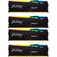 Модуль памяти для компьютера DDR5 128GB (4x32GB) 5600 MHz Beast RGB XMP Kingston Fury (ex.HyperX) (KF556C40BBAK4-128)