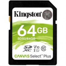 Карта памяти Kingston 64GB SDXC class 10 UHS-I U3 Canvas Select Plus (SDS2/64GB)