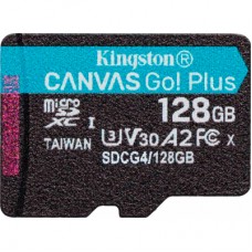 Карта памяти Kingston 128GB microSDXC сlass 10 UHS-I U3 V30 A2 Canvas Go Plus G4 (SDCG4/128GBSP)