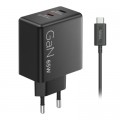 Блок живлення до ноутбуку Lenovo Dual USB-C 65W GaN Charger (40AW065BEU)