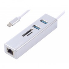 Переходник Maxxter USB to Gigabit Ethernet, 2 Ports USB 3.0 + microSD/TF card r (NECH-2P-SD-01)