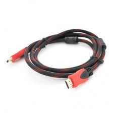 Кабель мультимедійний HDMI to HDMI 3.0m v1.4, OD-7.4mm Black/RED Merlion (YT-HDMI(M)/(M)NY/RD-3.0m)