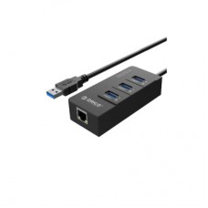 Концентратор Orico USB 3.0 3 port + RJ45 (HR01-U3-V1-BK-BP) (CA912742)