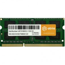 Модуль памяти для ноутбука SoDIMM DDR3 8GB 1600 MHz ATRIA (UAT31600CL11SK1/8)