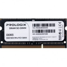 Модуль пам'яті для ноутбука SoDIMM DDR3 8GB 1600 MHz Prologix (PRO8GB1600D3S)