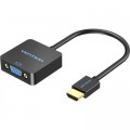 Перехідник HDMI M to VGA F 1080P 60Hz 3,5mm Audio Micro USB (F) powered Vention (ACRBB)