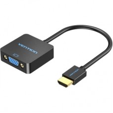 Перехідник HDMI M to VGA F 1080P 60Hz 3,5mm Audio Micro USB (F) powered Vention (ACRBB)