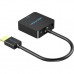 Перехідник HDMI M to VGA F 1080P 60Hz 3,5mm Audio Micro USB (F) powered Vention (ACRBB)