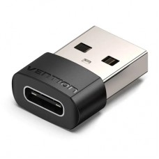 Перехідник USB 2.0 AМ to USB Type-C (F) Black PVC Vention (CDWB0)