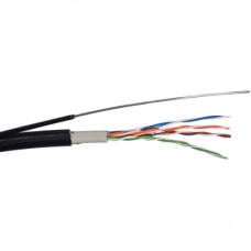 Кабель мережевий GEAR UTP 305м, cat.5e, CCA, 4*2*0,51, PVC+PE, outdoor, steel wire (GEC-UTPCCAOUTSC051305)
