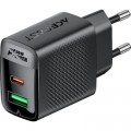Зарядное устройство Acefast 2xUSB 30W (USB-C+USB-A) Gan A98 Black (6974316283263)