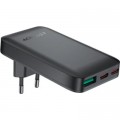 Зарядное устройство Acefast 3xUSB 65W (2xUSB-C+USB-A) Gan A100 Fast Charger Ultra thin black (6974316283492)