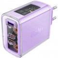 Зарядний пристрій Acefast 3xUSB 65W (2xUSB-C+USB-A) Gan A45 Fast Charger Purple alfalfa (6974316282075)