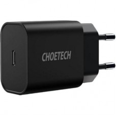 Зарядний пристрій Choetech 1xUSB 20W (1 USB-C) PD matte wall charger black (Q5004-EU-BK)