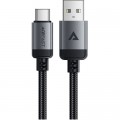 Дата кабель USB 2.0 AM to Type-C 1.2m 3.0A (18W) C20-04 aluminum alloy Black Acefast (6974316283782)
