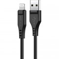 Дата кабель USB 2.0 AM to Lightning 1.2m 2.4A TPE C3-02 Black Acefast (6974316280828)