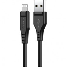 Дата кабель USB 2.0 AM to Lightning 1.2m 2.4A TPE C3-02 Black Acefast (6974316280828)