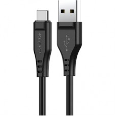 Дата кабель USB 2.0 AM to Type-C 1.2m 3.0A TPE C3-04 Black Acefast (6974316280866)