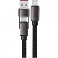 Дата кабель USB-C to USB-C/A 1.2m 3.0A zink alloy C13-04 Black Acefast (6974316282334)