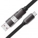 Дата кабель USB-C to USB-C/A 1.2m 3.0A zink alloy C13-04 Black Acefast (6974316282334)