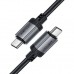 Дата кабель USB-C to USB-C 1.2m 3A aluminum alloy C20-03 Black Acefast (6974316283775)