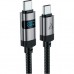 Дата кабель USB-C to USB-C 1.2m 60W digital display C15-03 Black Acefast (6974316283720)