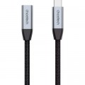 Дата кабель USB-C 3.1 AM/AF 2.0m 10Gbps 100W nylon braid Choetech (XCC-1039-CA-GY)