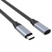 Дата кабель USB-C 3.1 AM/AF 2.0m 10Gbps 100W nylon braid Choetech (XCC-1039-CA-GY)