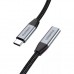 Дата кабель USB-C 3.1 AM/AF 2.0m 10Gbps 100W nylon braid Choetech (XCC-1039-CA-GY)