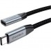 Дата кабель USB-C 3.1 AM/AF 2.0m 10Gbps 100W nylon braid Choetech (XCC-1039-CA-GY)