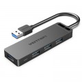 Концентратор Vention USB 3.0 to 4xUSB 3.0 Hub With Power Supply 0.15m black (CHLBB)