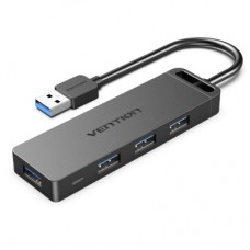 Концентратор Vention USB 3.0 to 4xUSB 3.0 Hub With Power Supply 0.15m black (CHLBB)
