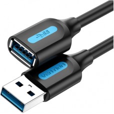 Дата кабель USB 3.0 AM/AF 1.5m black Vention (CBHBG)