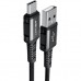 Дата кабель USB 2.0 AM to USB-C 1.2m 3A nylon C1-04 black Acefast (6974316280545)
