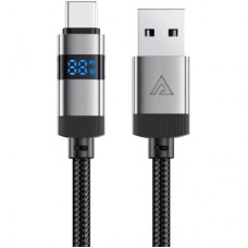 Дата кабель USB 2.0 AM to USB-C 1.2m digital display braided C15-04 black Acefast (6974316283737)