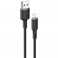 Дата кабель USB 2.0 AM to Lightning 1.2m 2.4A silicone C2-02 black Acefast (AFC2-02B)